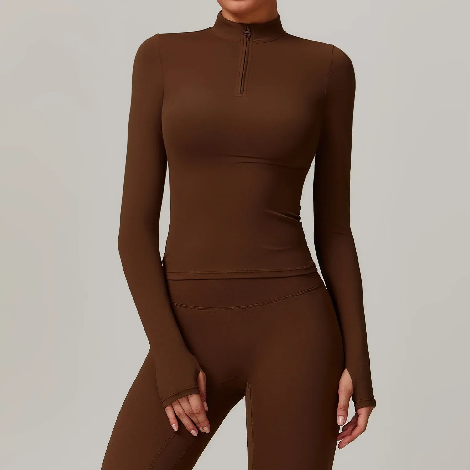 Slim Fit Długi Rękaw Kurtka Zewnętrzna do Joggingu z Połową Zamka