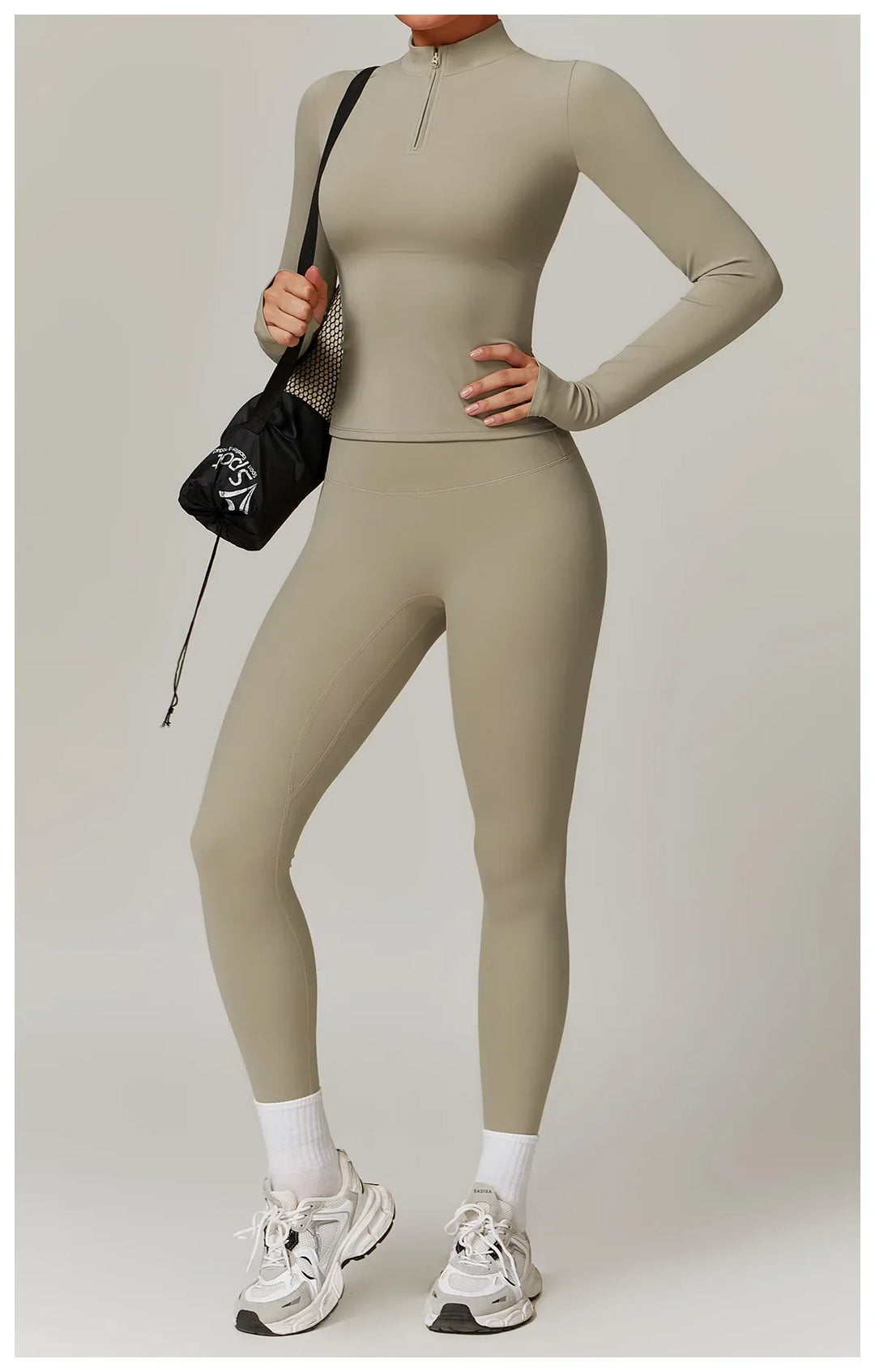 Slim Fit Długi Rękaw Kurtka Zewnętrzna do Joggingu z Połową Zamka