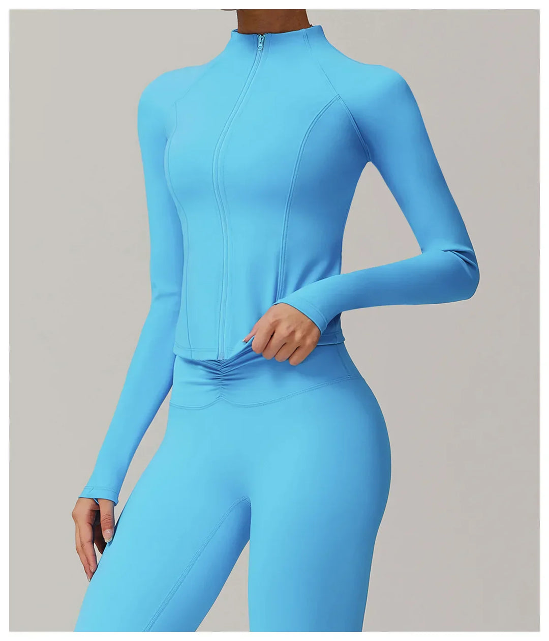 Zimowa Kurtka Fitness z Długim Rękawem o Wysokiej Elastyczności