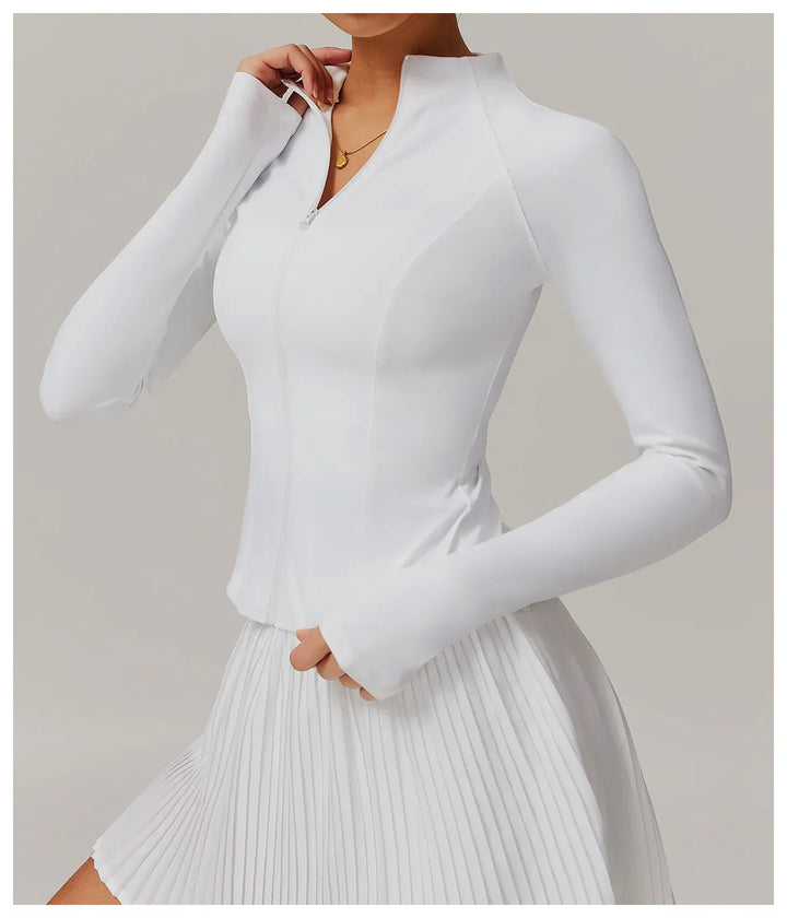 Zimowa Kurtka Fitness z Długim Rękawem o Wysokiej Elastyczności