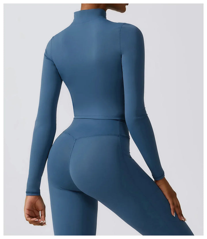 Damska kurtka z długim rękawem i zamkiem błyskawicznym