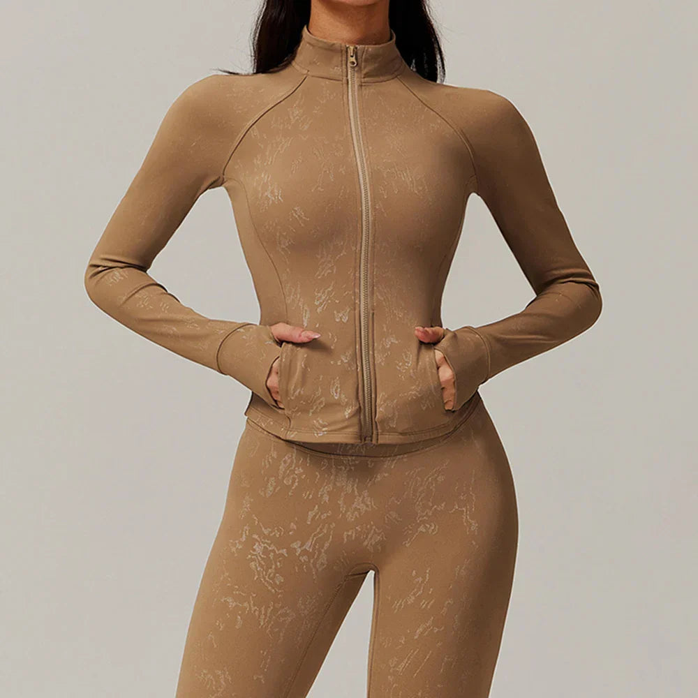 Kurtka Damska Slim z Długim Rękawem i Otworem na Kciuk