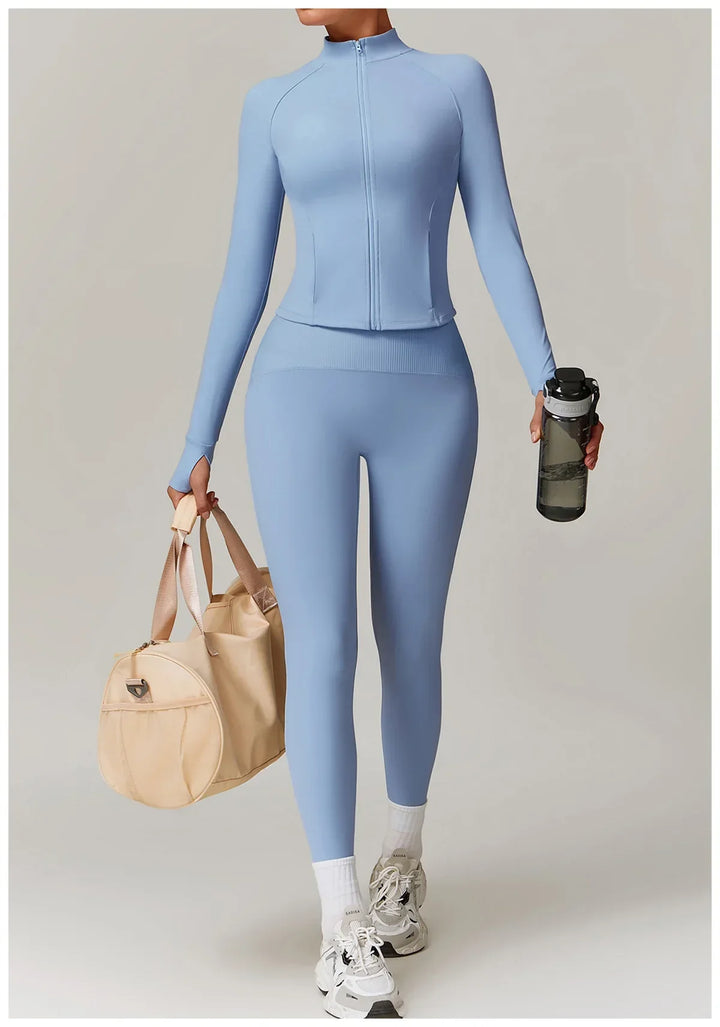 Smukła, wiatroszczelna kurtka sportowa z długim rękawem