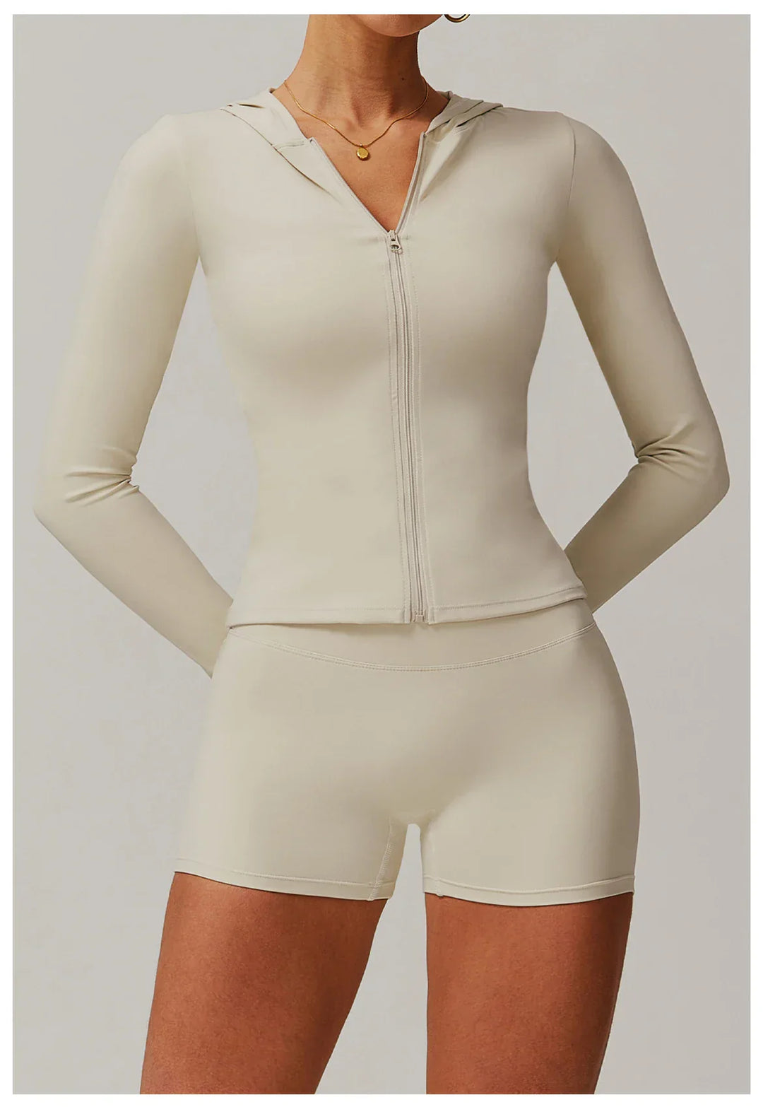 Kobieta Sportowa Kurtka z Kapturem i Długim Rękawem z Zamkiem