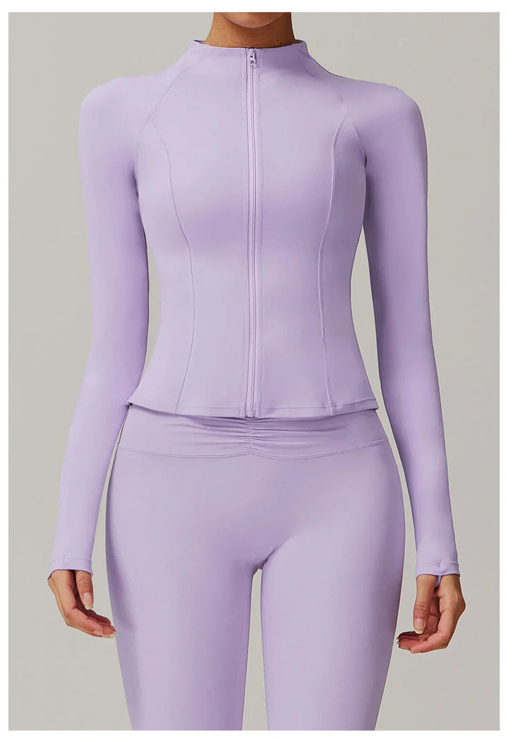 Zimowa Kurtka Fitness z Długim Rękawem o Wysokiej Elastyczności