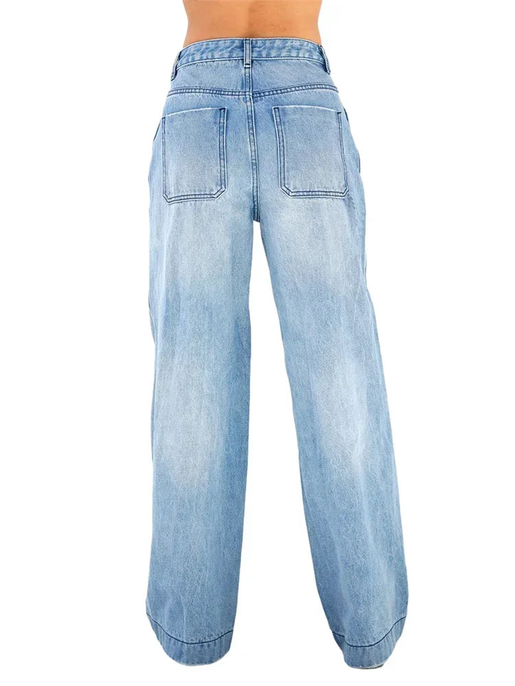 Luźne szerokie jeansy