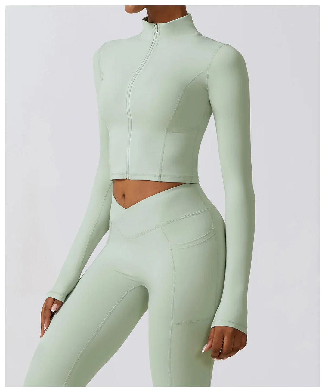 Damska kurtka z długim rękawem i zamkiem błyskawicznym