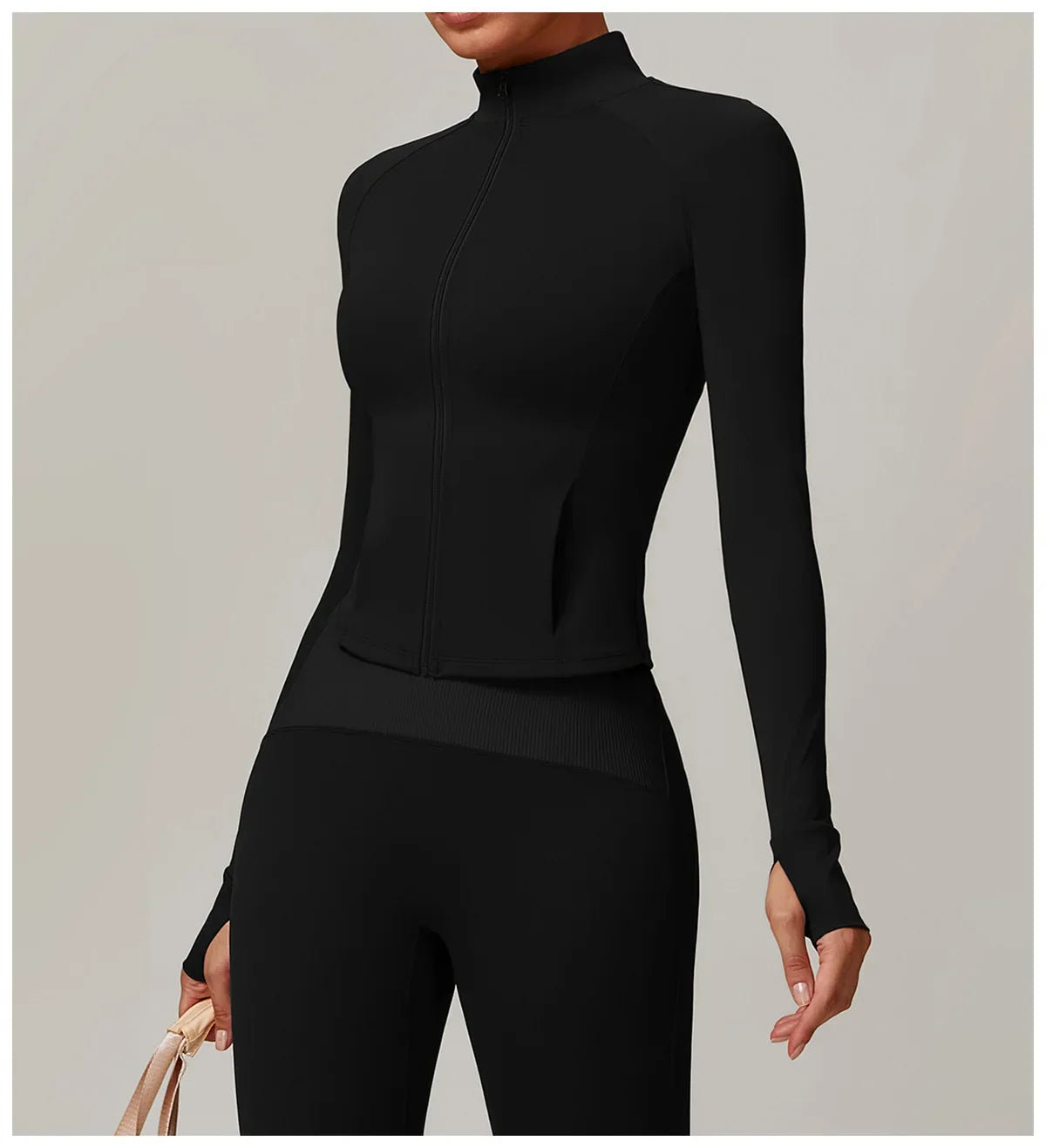 Smukła, wiatroszczelna kurtka sportowa z długim rękawem