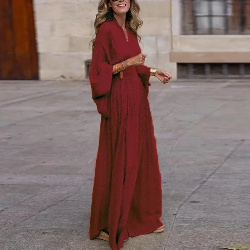 Milava™ | Długa sukienka z dekoltem w kształcie litery V