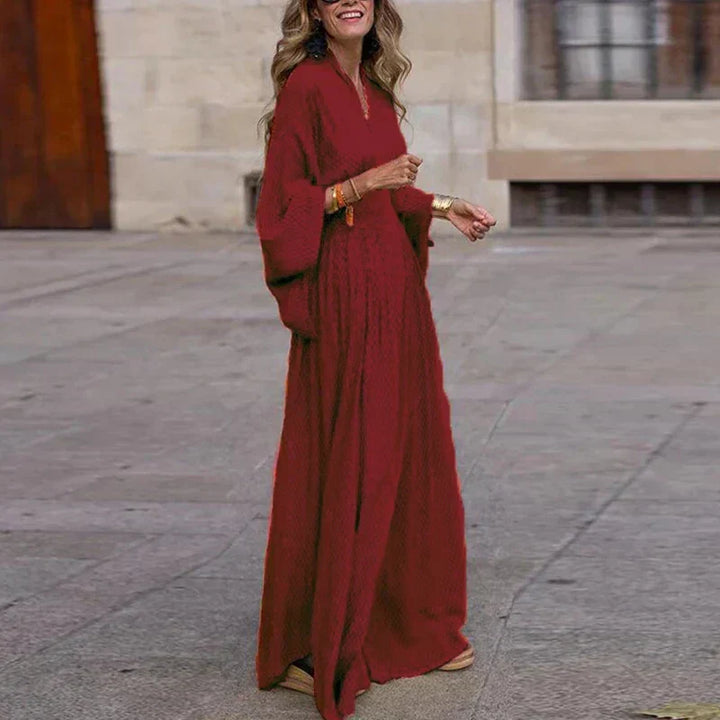 Milava™ | Długa sukienka z dekoltem w kształcie litery V