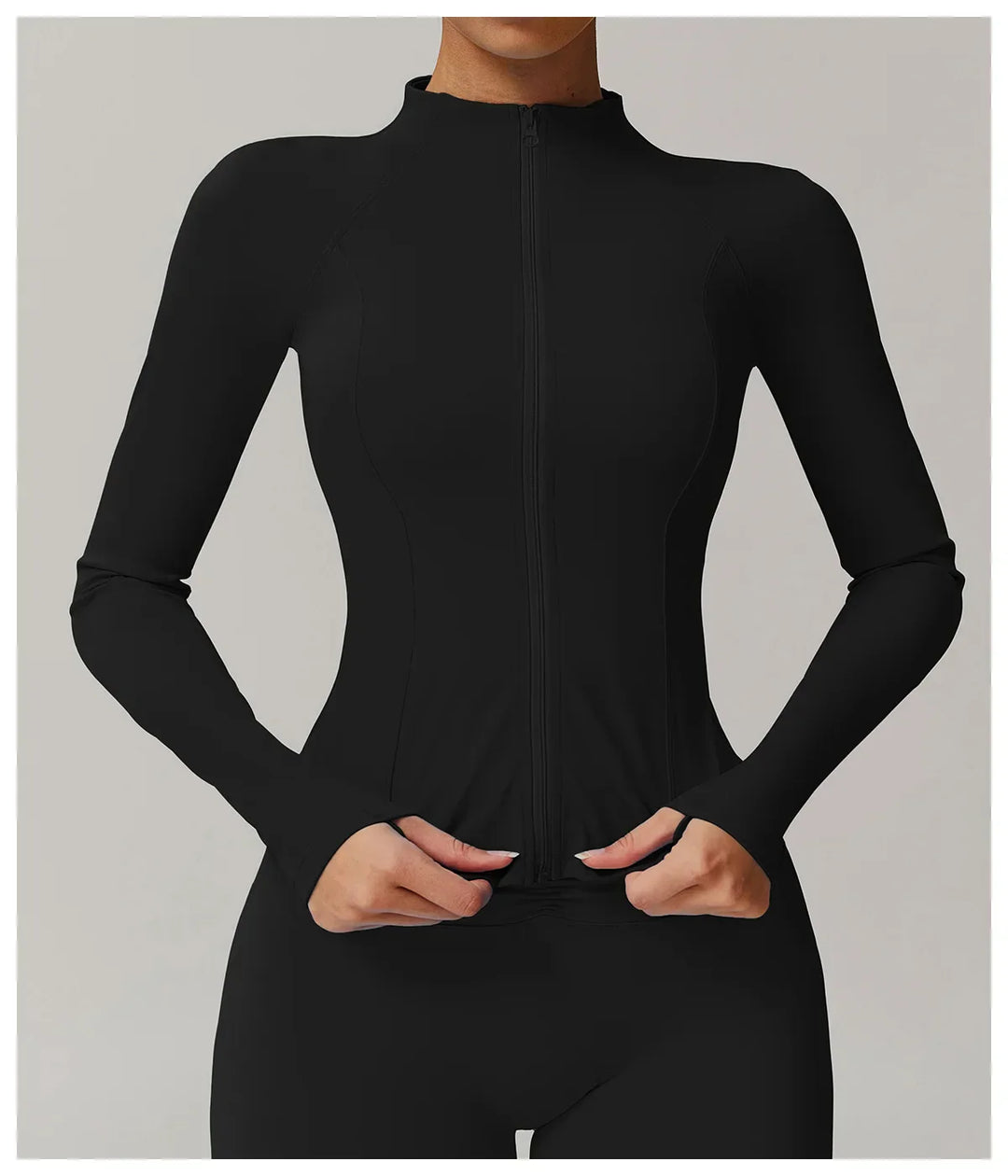 Zimowa Kurtka Fitness z Długim Rękawem o Wysokiej Elastyczności