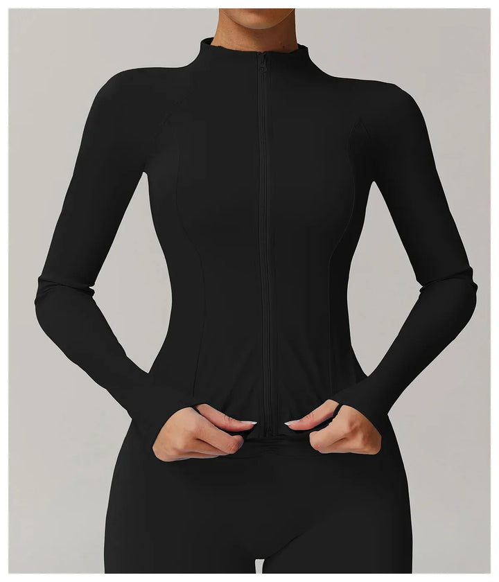 Zimowa Kurtka Fitness z Długim Rękawem o Wysokiej Elastyczności