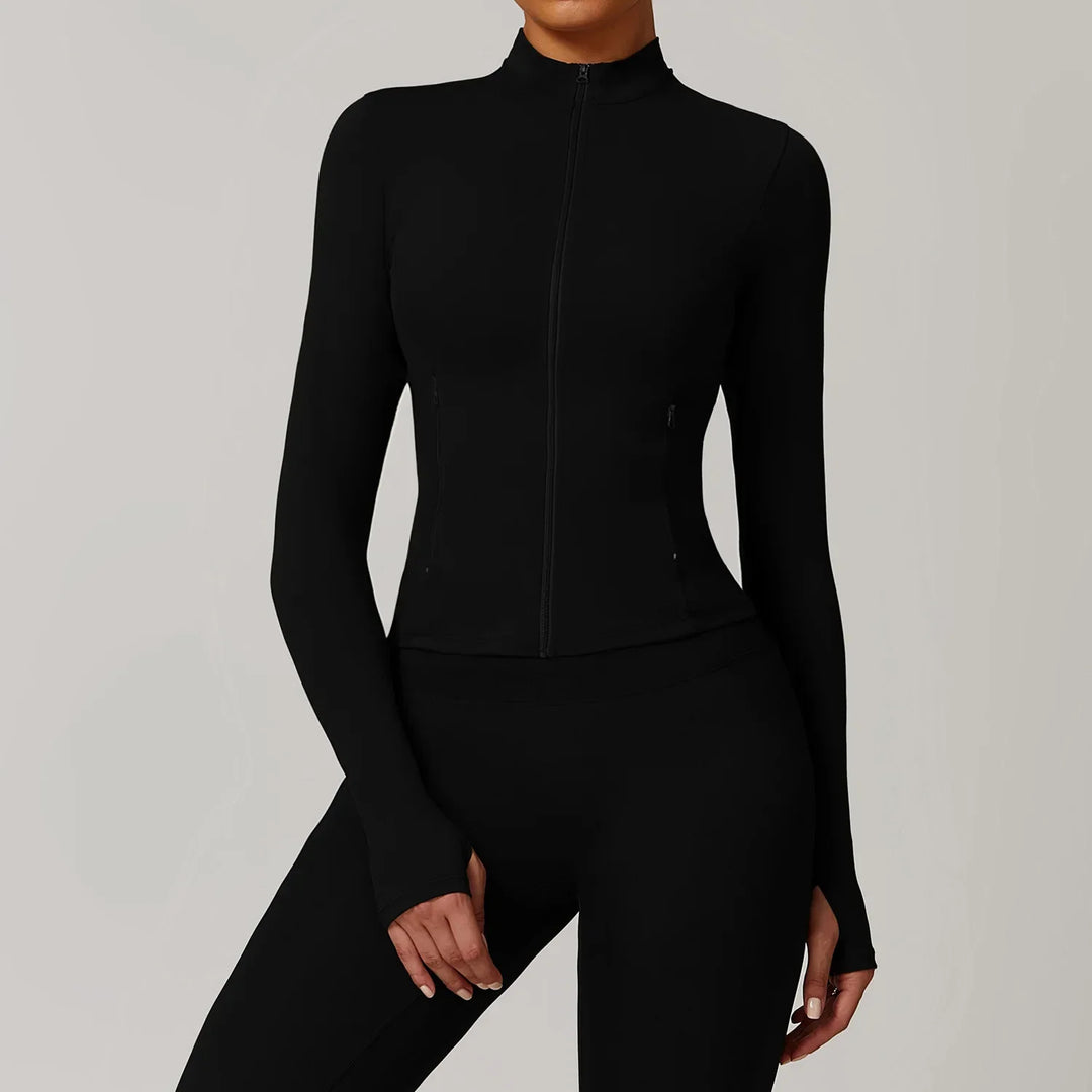 Smukła kurtka sportowa z długim rękawem do użytku na zewnątrz