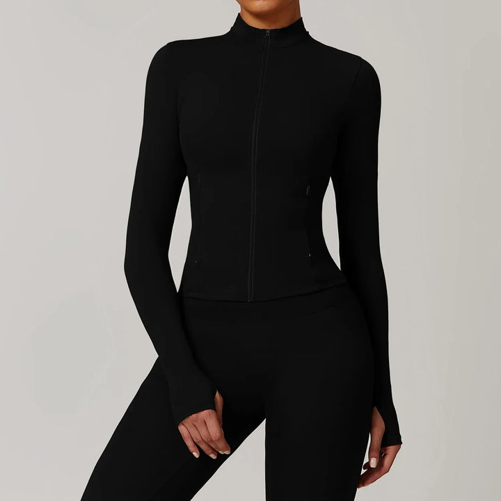 Smukła kurtka sportowa z długim rękawem do użytku na zewnątrz