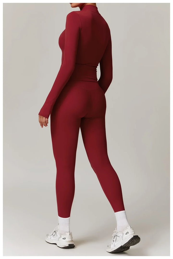 Slim Fit Długi Rękaw Kurtka Zewnętrzna do Joggingu z Połową Zamka