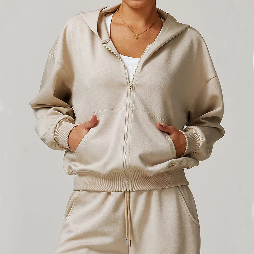 Wytrzymała Luźna Bluza z Kapturem i Długimi Rękawami