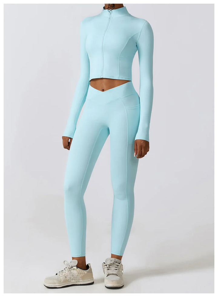 Damska kurtka z długim rękawem i zamkiem błyskawicznym