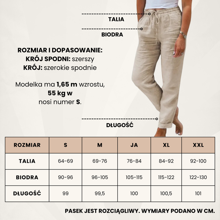 Lekkie Spodnie z Lnu