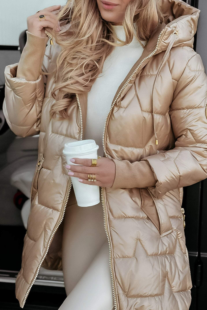 Sasha - Ciepły Długi Płaszcz z Rękawami