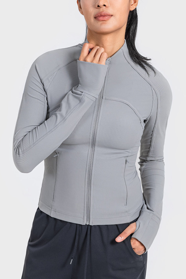 Długo rękawowa kurtka sportowa z zamkiem