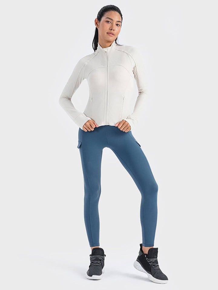 Długo rękawowa kurtka sportowa z zamkiem