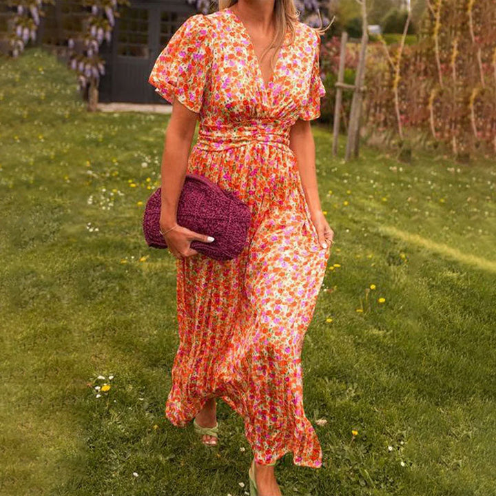 Milava™ | Elegancka Maxi Sukienka w Kwiaty