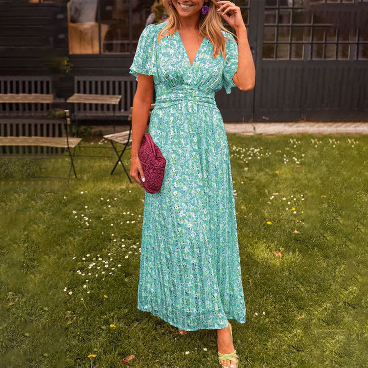 Milava™ | Elegancka Maxi Sukienka w Kwiaty