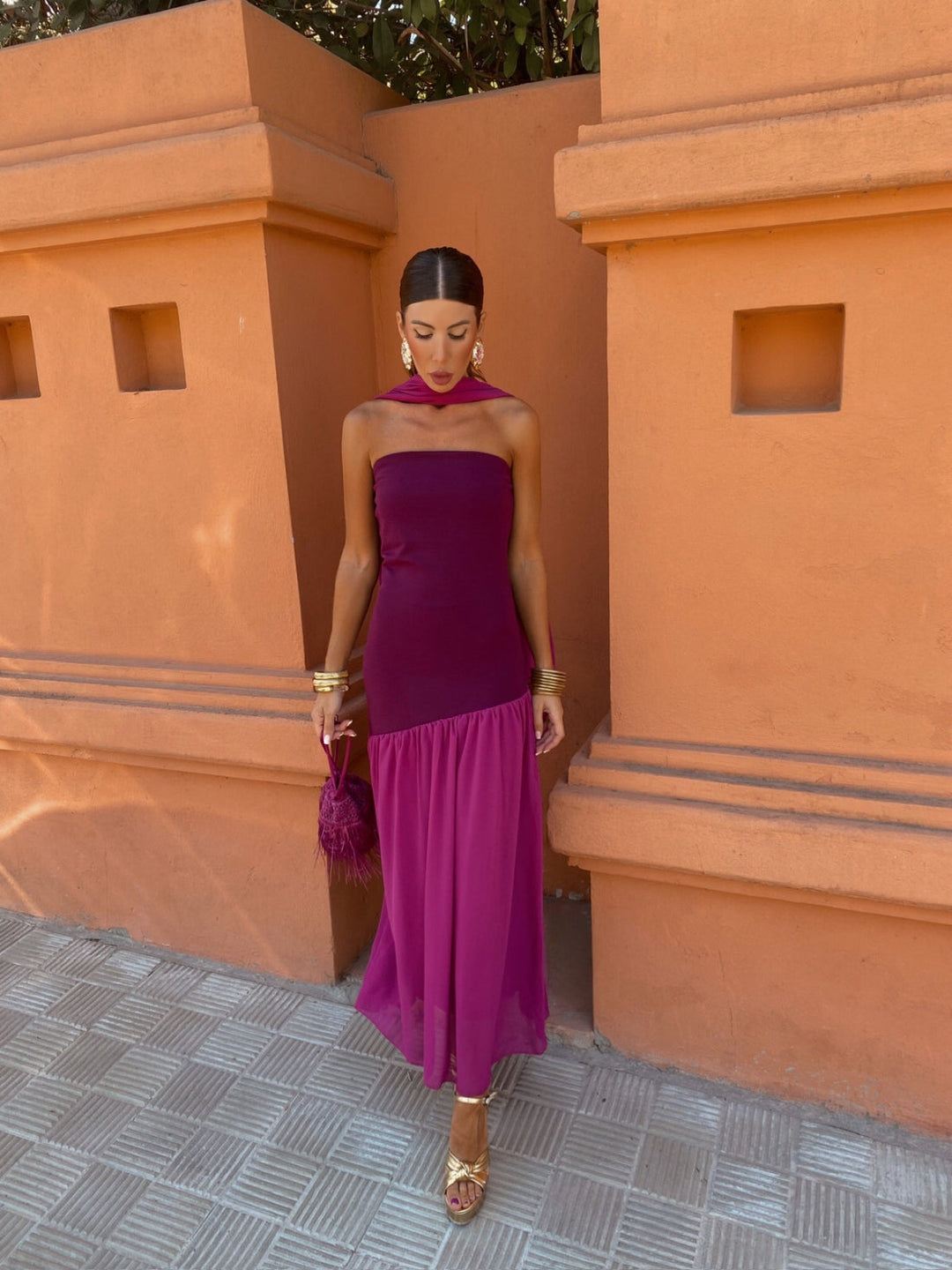 Milava™ | Stylowa Midi Sukienka Bez Ramiączek