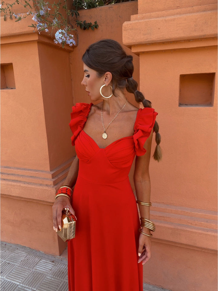 Milava™ | Romantyczna Sukienka z Falbanami